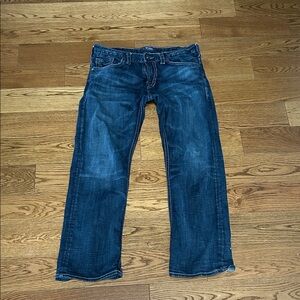 Silver Jeans Zac 34/32 Men's Dark Blue Straight Jeans